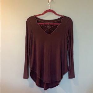Soft and sexy longsleeve tee burgundy
